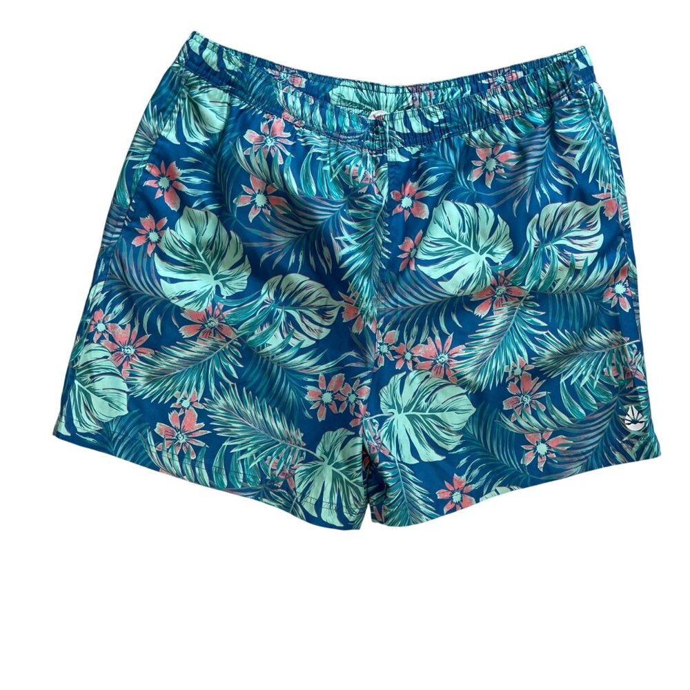 O'rageous Hibiscus Leaf‎ Swim Trunks Men's Size XL Mesh Lined Shorts 6" Inseam